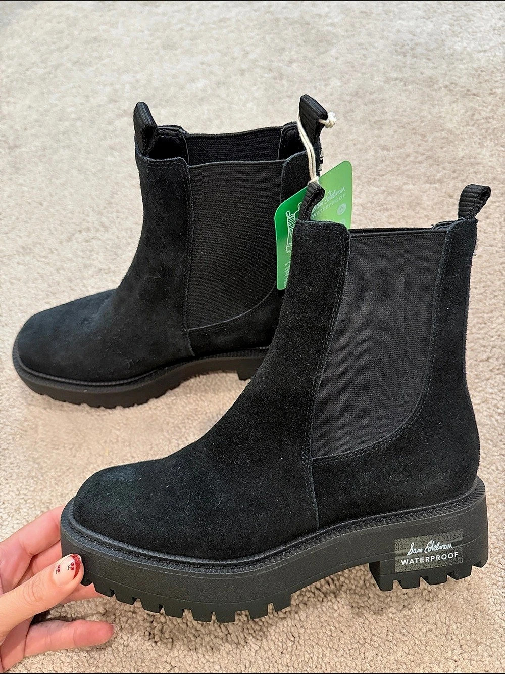 Sam Edelman Laguna Waterproof Chelsea Boot Black Lug Sole Boots